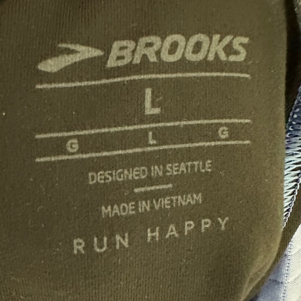 Brooks Notch Thermal Hoodie Blue Grid Fleece Running Jacket Women's Large - Picture 5 of 6